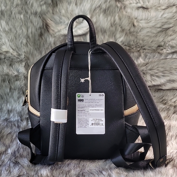 Loungefly Game of Thrones Black and Gold Backpack - Picture 8 of 9